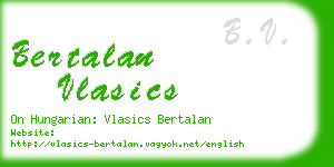 bertalan vlasics business card